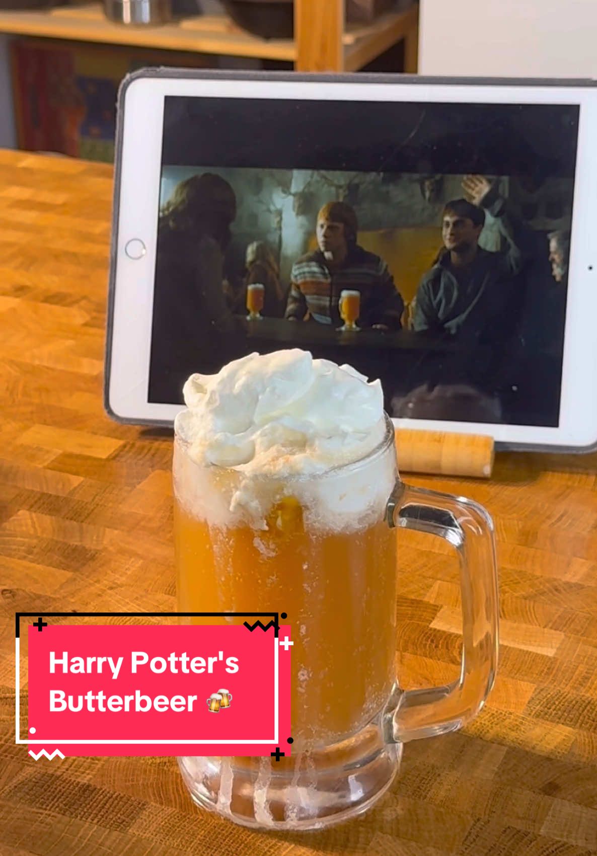 Harry Potter's Butterbeer #dinaelkafrawy #tiktokcookbook #butterbeer #harrypotter 