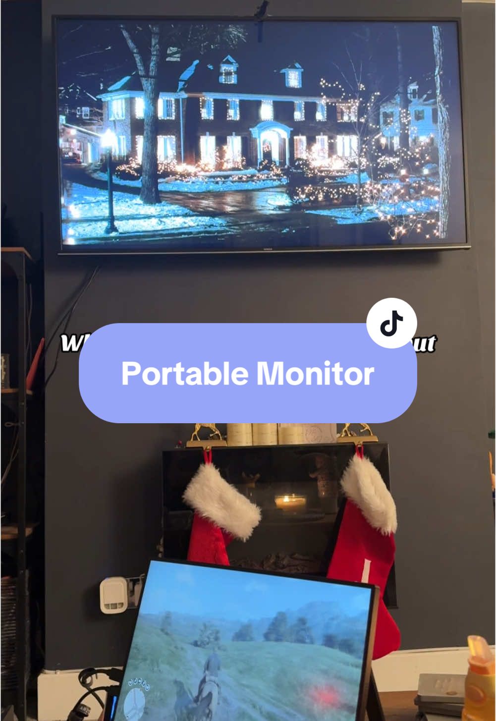 This portable monitor is the best invention for people who dont want to share a TV 😂 it comes with the HDMI so it plugs into consoles, tv boxes but also comes with a phone cable too! Insane #portablemonitor #monitor #couples #gamer #tv #whattowatch #wfh #workfromhome #essentials #gadgets #giftideas #tiktokmademebuyit #hdmi #family #mumtok #dealdrops #sale #arzopa #sparescreen #screen #portablescreen 