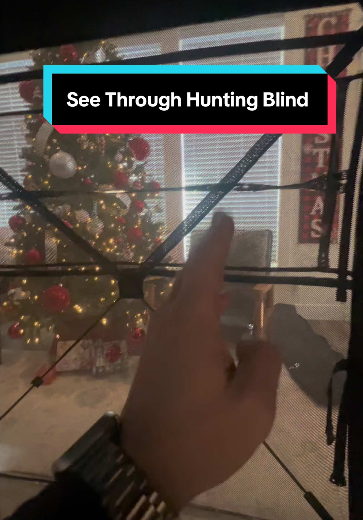 This blind is 100% see through up to 180 degrees. So those deer or turkeys wont see you.  #hunting #hunt #hunter #huntingtiktok #hunttok #whitetail #turkeyseason #huntingblind 