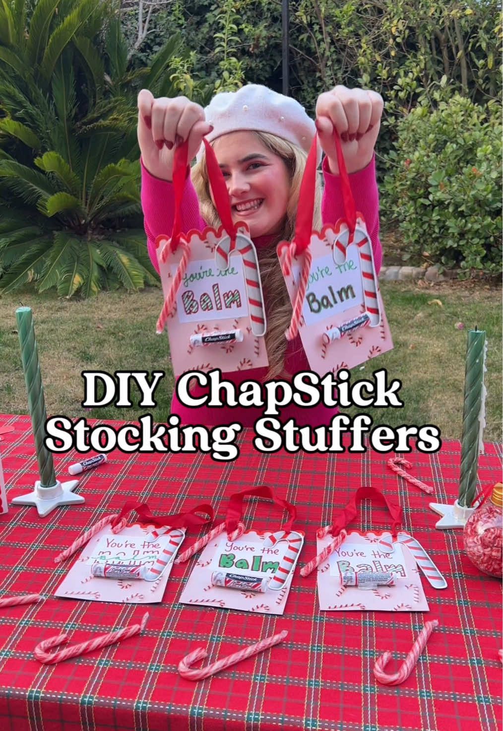 Spreading holiday cheer with DIY @ChapStick.US Candy Cane Stocking Stuffers! 🎁🎄 Perfect for making cute, personalized gifts for your loved ones! #ChapStick #ad #ChapStickHoliday 