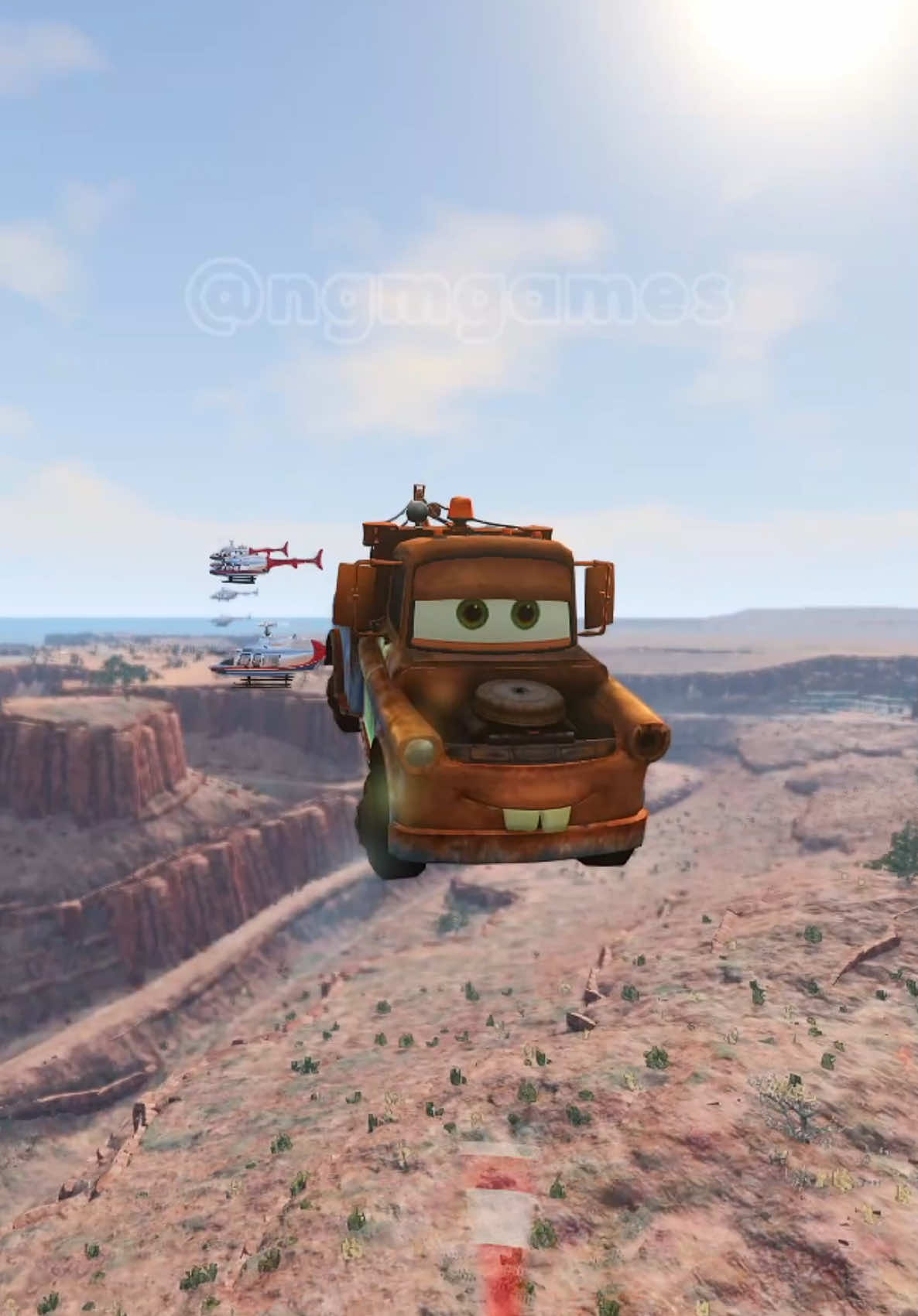 Qual carro da Pixar salta 10 helicópteros? 🧐 #gaming #simulador #gamer #ngmgames #jogos #gamingcommunity #gameplay #carros #jumptest 