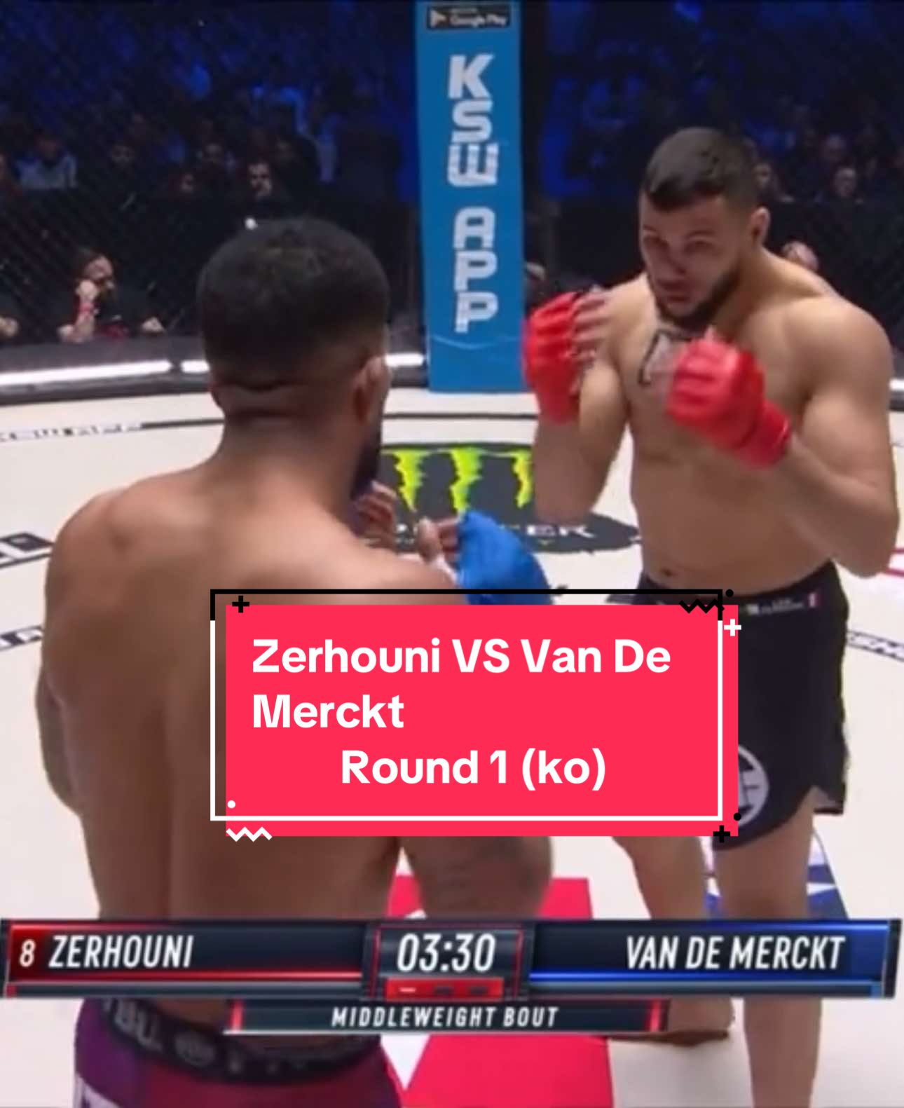 KO round 1  Zerhouni vs Van De Merckt #mma #ksw #pourtoii #foru 