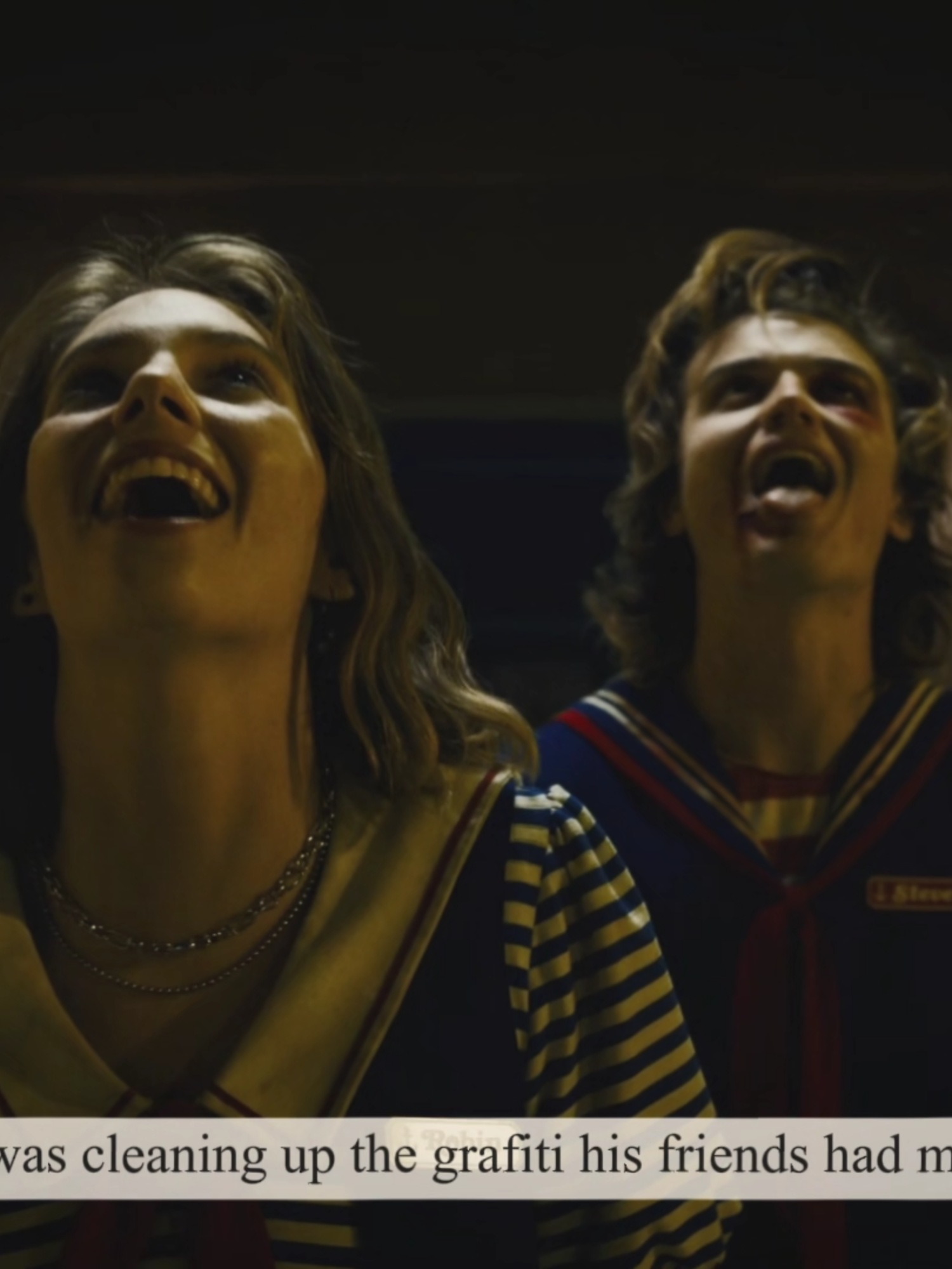 twins seperated at birth #stobin #steveharrington #robinbuckley #strangerthings #stobinfriendship #joekeery #mayahawke #fyp #undertale #fallendown