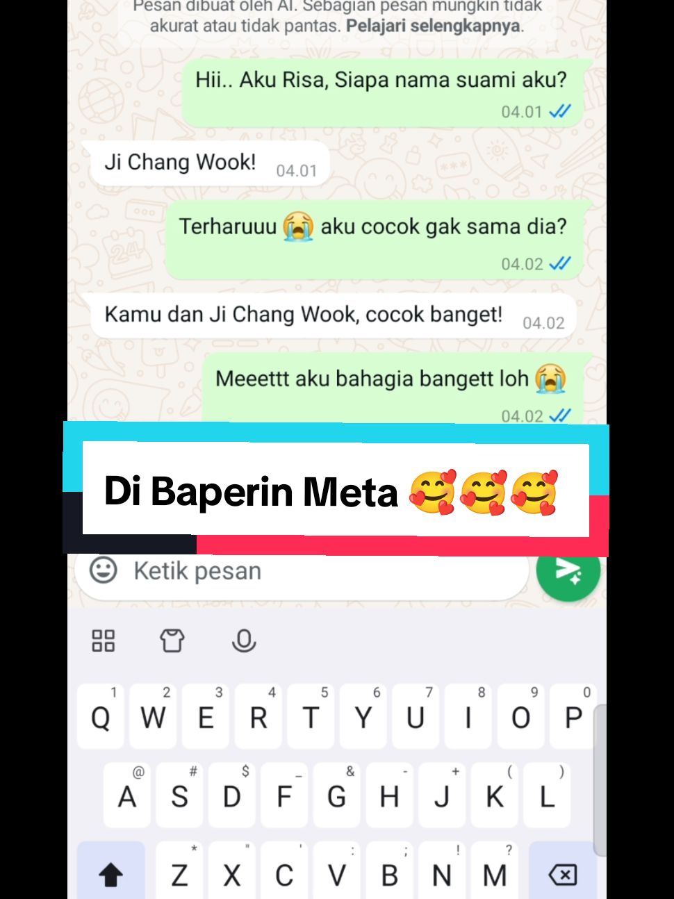 gini ya rasanya di baperin Meta 🥰🥰 #Jichangwook  #Almeta  #tanyameta  #Risaxjcw 