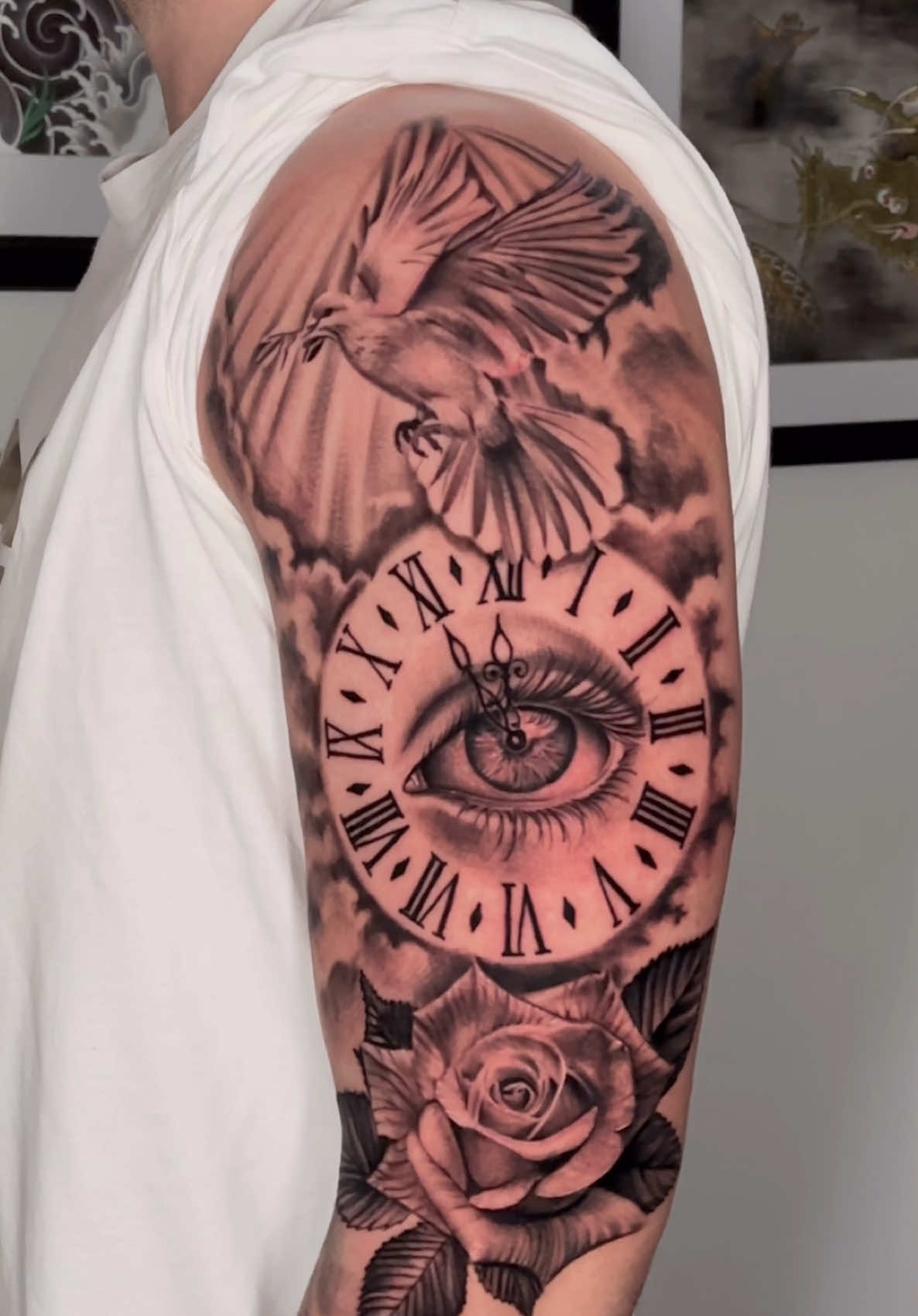 1 session. #tattoo #tattoos #tattooed #art #tattooer #tattooartist #ink #blackandgraytattoo #blackandgray #tattooart #tattooideas #tattootiktok #tattoolover #tätowiert #tätowierer #tätowierung #dove #mannheim #heidelberg #eye #rose #chicano 