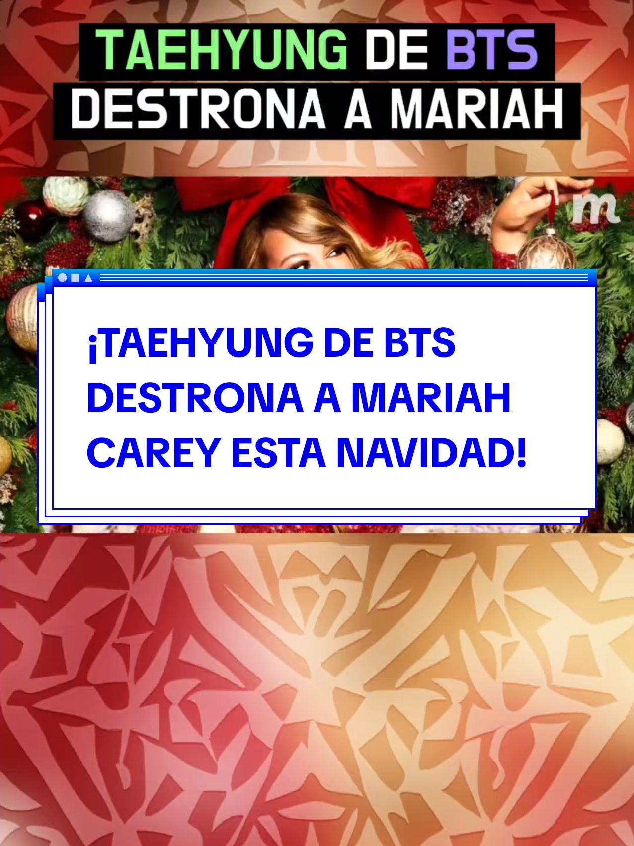 ¡TAEHYUNG DE BTS DESTRONA A MARIAH CAREY ESTA NAVIDAD! #Christmas2024 #taehyung #v #thv #mariahcarey #navidad #tiktokmexico #winterahead #alliwantforchristmasisyou #mgworldnow #news #noticias 