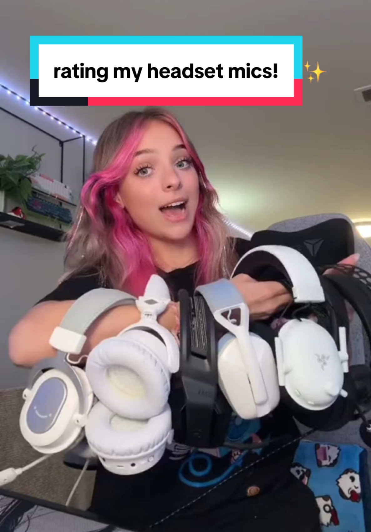 Rating my headset mics ✨ #gamer #headsetmic #gamingheadset #lindseyszn #techgirl 
