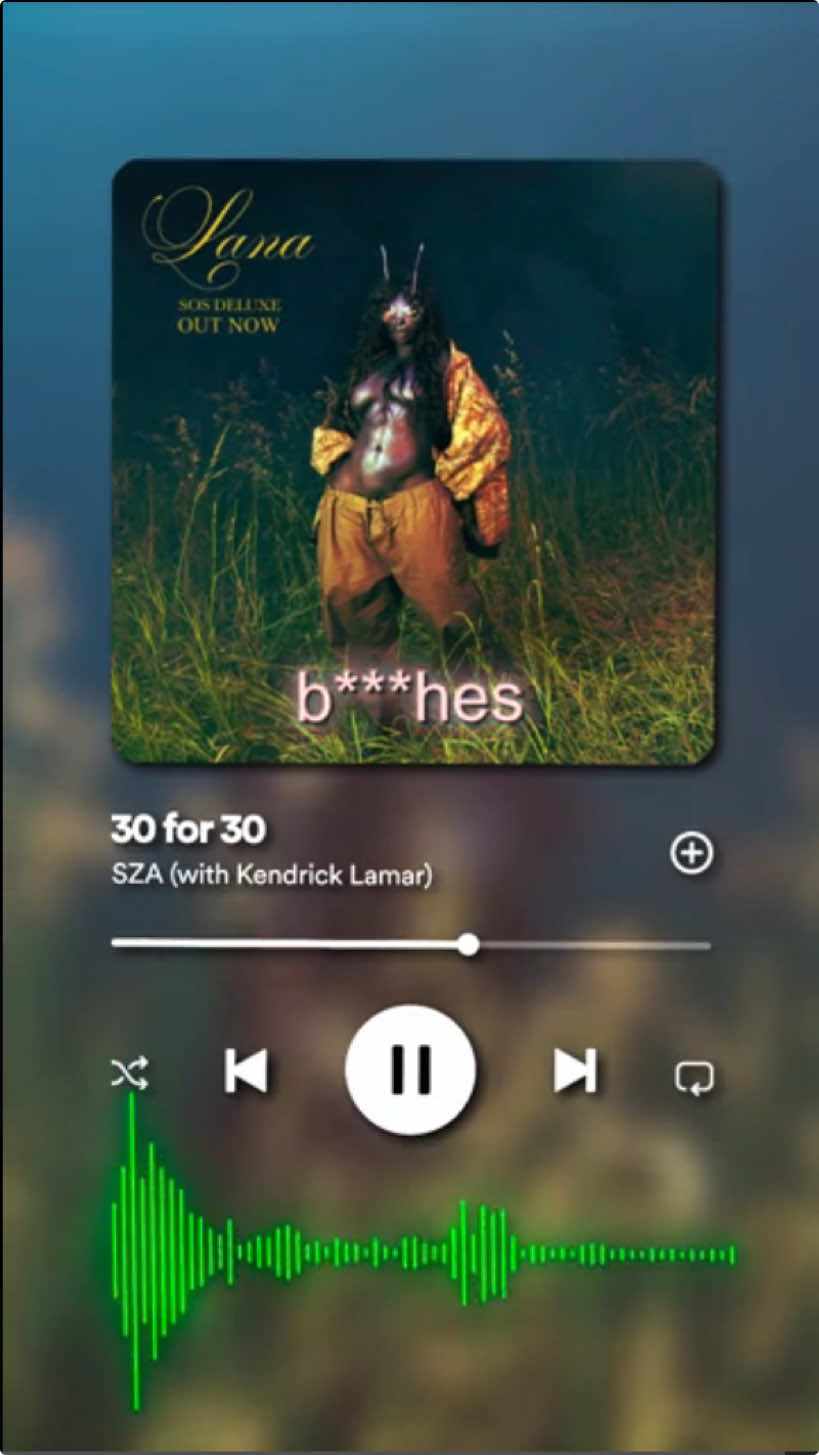 SZA's NEW SONG '30 For 30' 😳🔥 #sza #lana #rnb #singing #edit