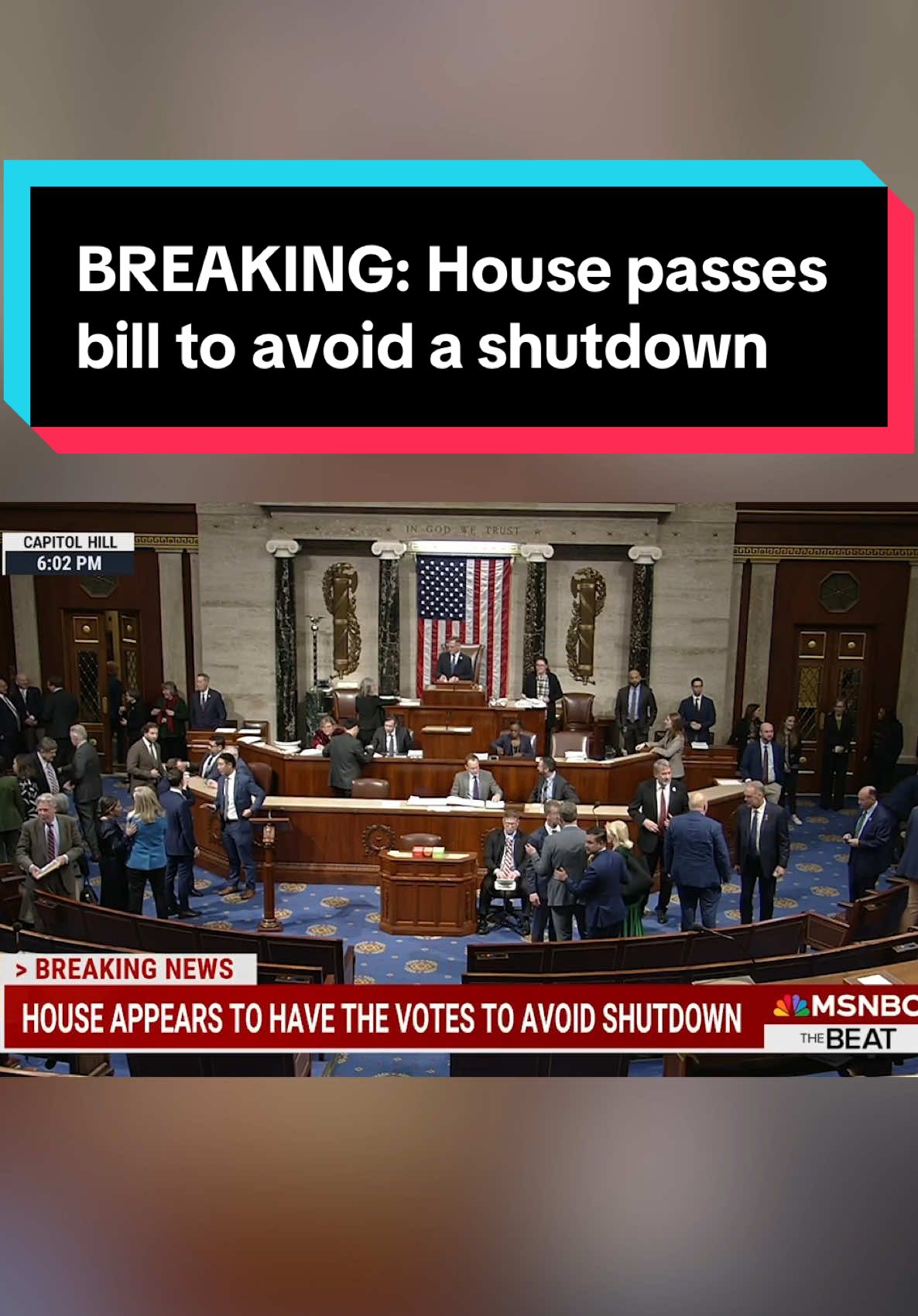 The Republican-controlled House passed a short-term bill to avert a government shutdown, just hours ahead of a deadline that would force U.S. troops, border patrol agents, air traffic controllers and millions of other federal workers to work without pay during the holidays. The legislation now heads to the Senate which must pass it before 12:01 a.m. #governmentshutdown #congress #mikejohnson #hakeemjeffries #donaldtdump #elonmusk #politics #breakingnews