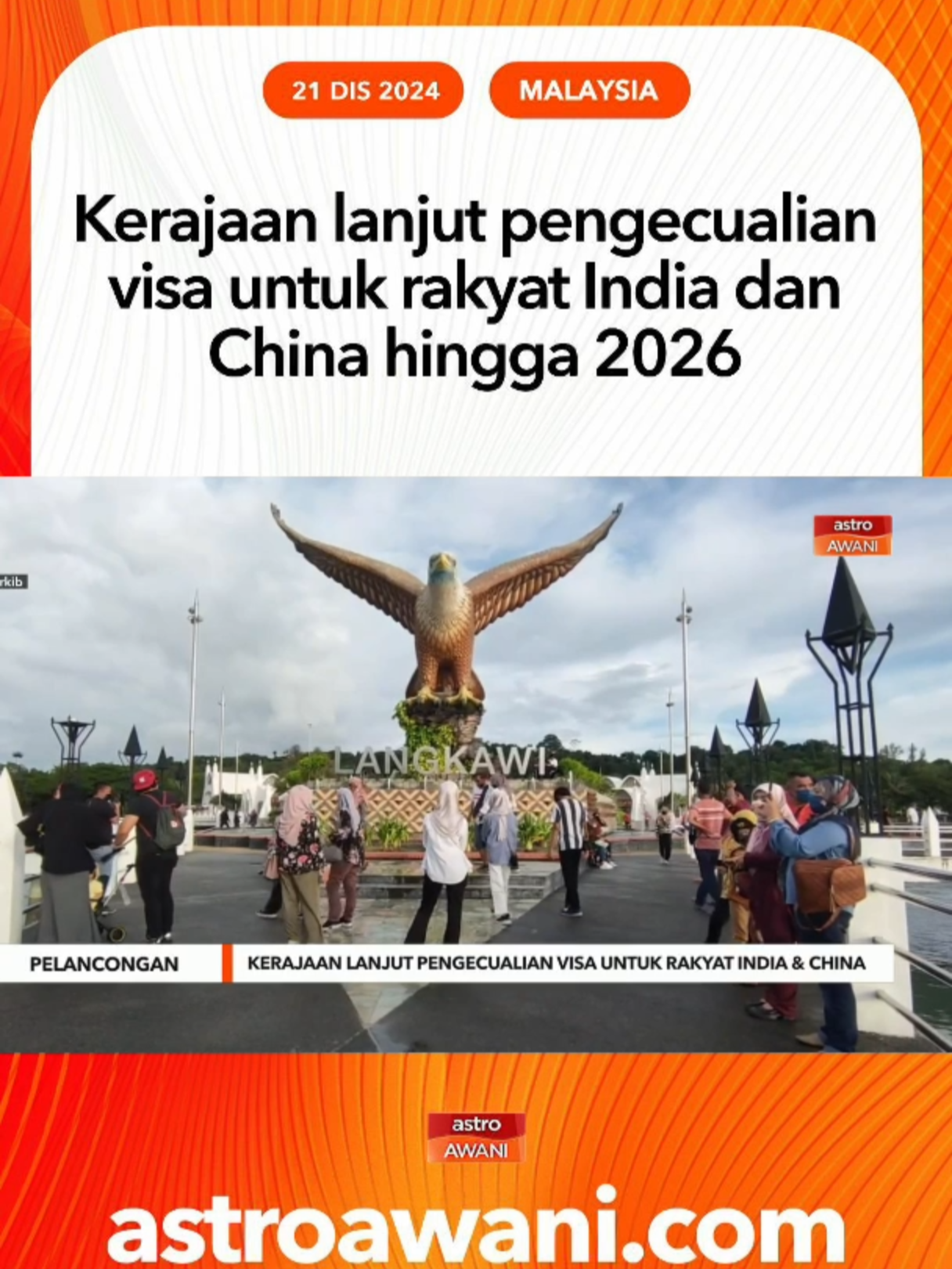 Pengecualian visa 30 hari untuk rakyat India dan China dilanjutkan sehingga 2026, sokong sektor pelancongan dan ekonomi menjelang Tahun Melawat Malaysia 2026. #AWANInews