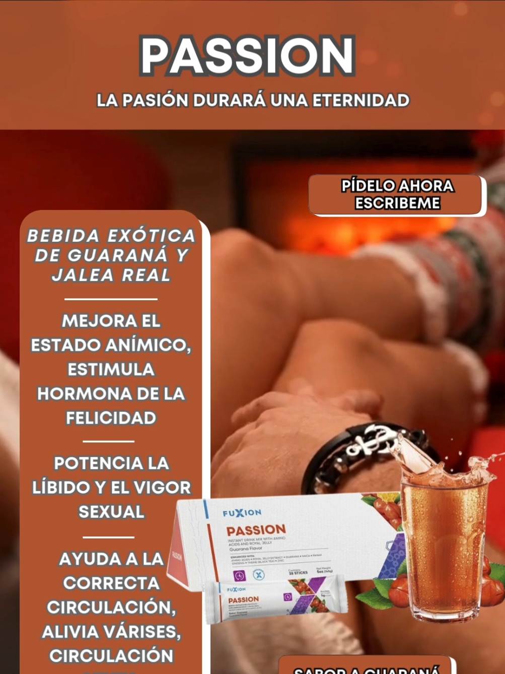 #creatorsearchinsights 🍹 PASSION de Fuxion: La bebida exótica que mejora tu circulación, alivia várices y migrañas, estimula la felicidad y potencia tu líbido. #Fuxion #PassionFuxion #BebidaExótica #Guaraná #JaleaReal #SaludNatural #VidaSaludable #EtiquetaLimpia #BienestarIntegral #FuxionLatam #FuxionGlobal #CirculaciónSaludable #FelicidadNatural #energíayvitalidad 