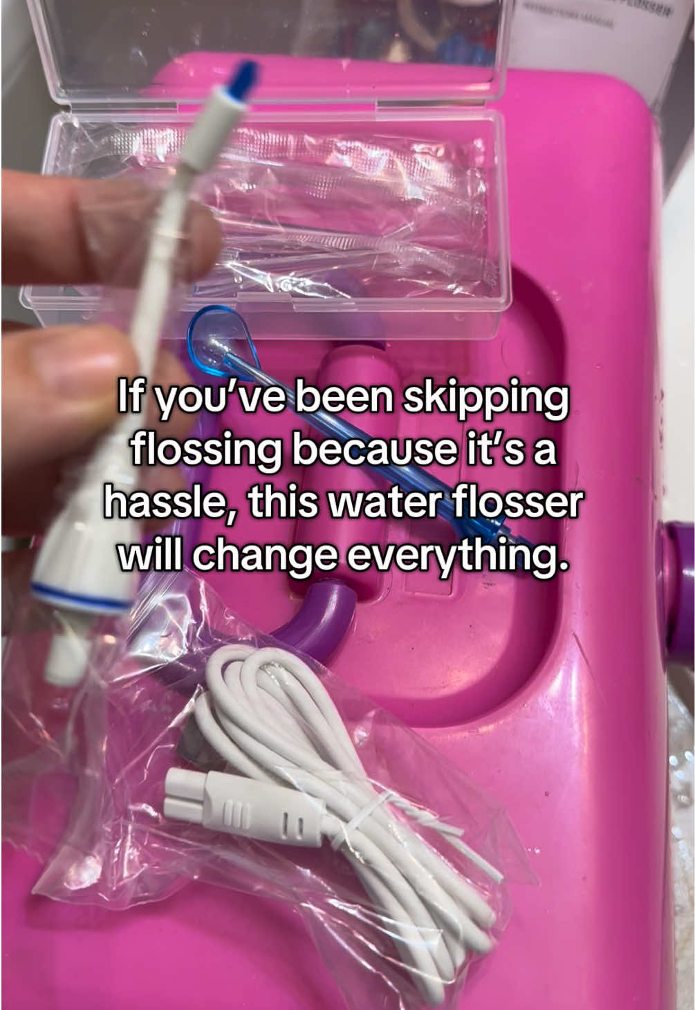 Tired of using dental floss? Try this water flosser instead! #teethcleaning #waterflosser #dentalhygiene #tiktokshopholidayhaul #giftguide #spotlightfinds #newyearnewaura #newyearsresolution 