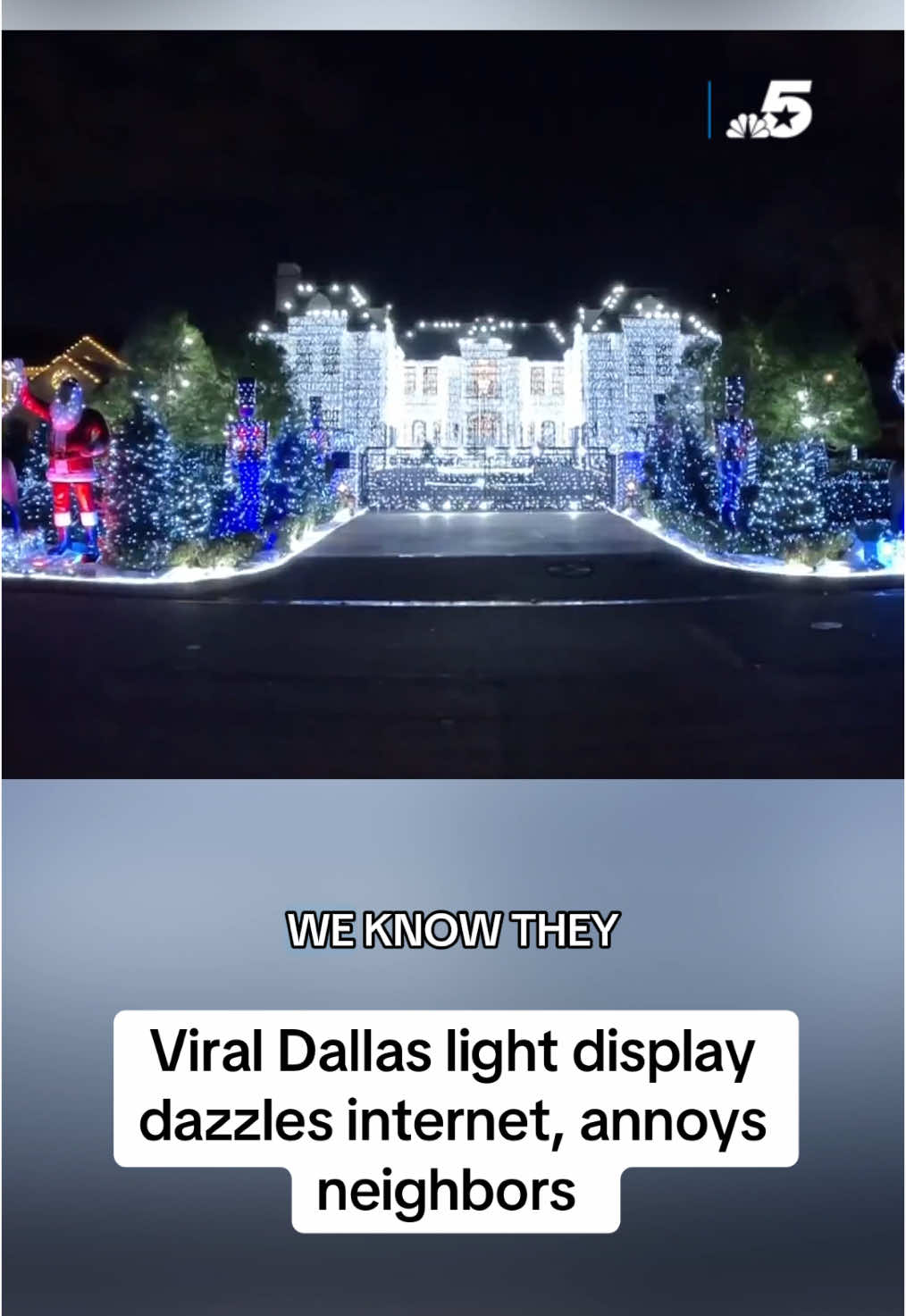 “Their light bill gotta be crazy” The lights are so bright they almost shine like diamonds. The display is dazzling the internet worldwide and attracting massive crowds. Some neighbors aren't happy. We have the full story from NBC 5’s Meredith Yeomans in bio.  #nbcdfw #dallas #dfw #lights #prestonhollow #texas #northtexas #christmas 