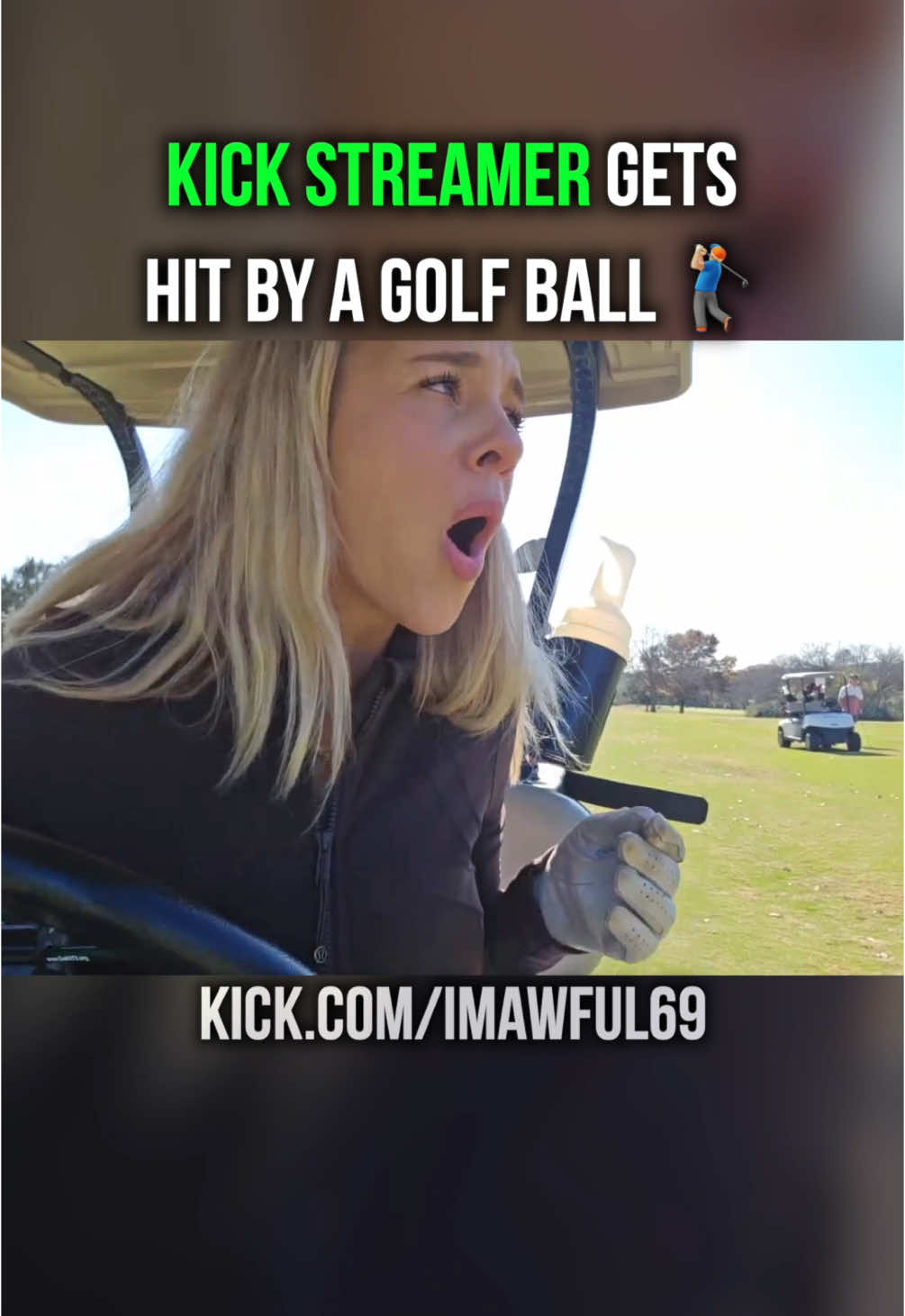 Kick streamer gets hit by a golf ball..😅 #kickclips #golf #golftiktok #golfer #livestreamfails 