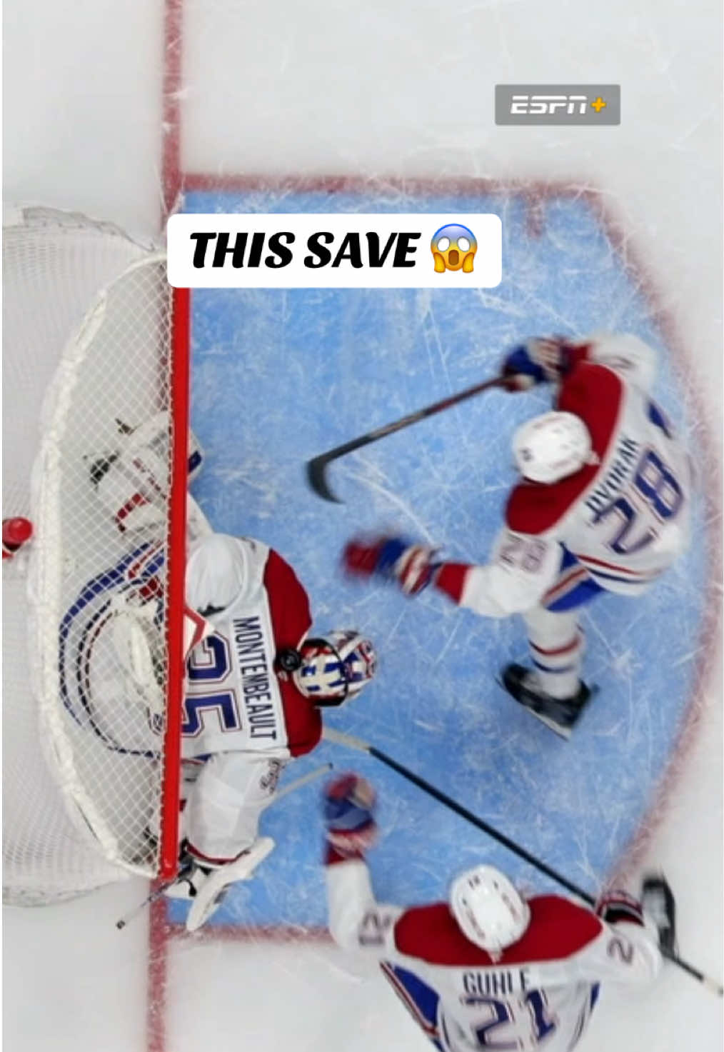 Heads up play 🧠 #NHL #save #montrealcanadiens #habs #save #wow #smart 