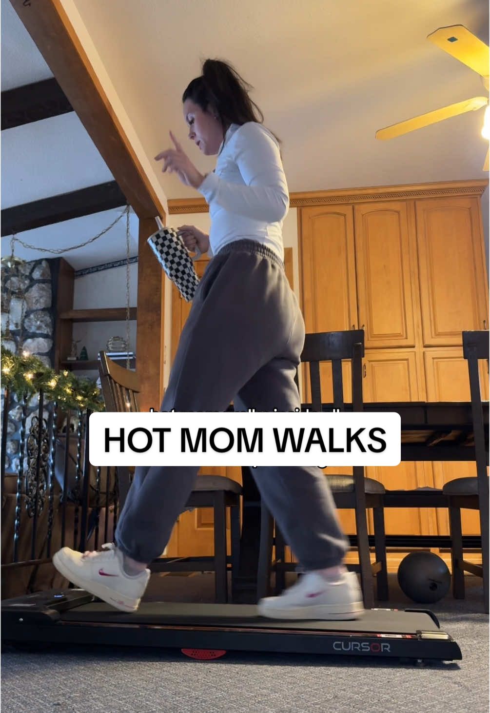 Hot mom walks can still be a thing inside right?! #walkingpad #walkingpadathome #walkingpadtreadmill #walkingpads #walkingpadreview #creatorsearchinsights 