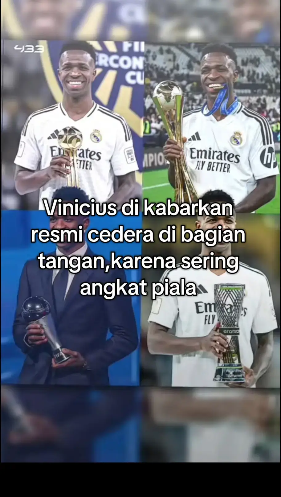 jangan lagi sering² angkat piala ya🤣🤣#halamadrid #fypp #vinijr 