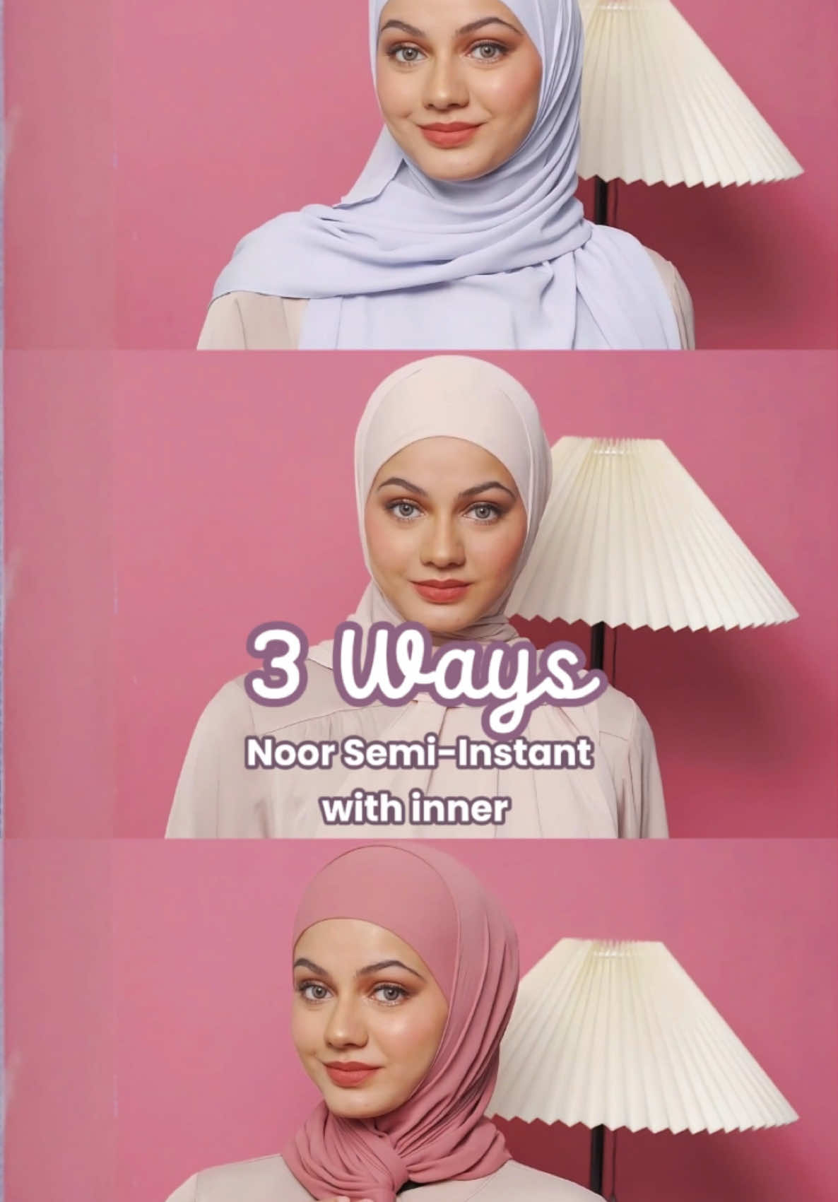 3 styles, 1 Noor Semi-instant! 💫 From chic and polished to laid-back and comfy, this hijab is your perfect partner for every look. Quick, versatile, and oh-so-stylish—how would you wear it? ✨ #NoorSemiInstant #tutorial 