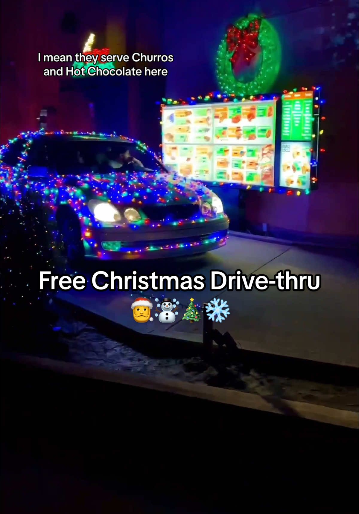 The best Christmas Drive thru in the world 😍🚙🎅☃️🎄 #christmas #churro #churros #colton #navidad #drivethru #fypシ #california #viral #viralvideo #tiktokfood 