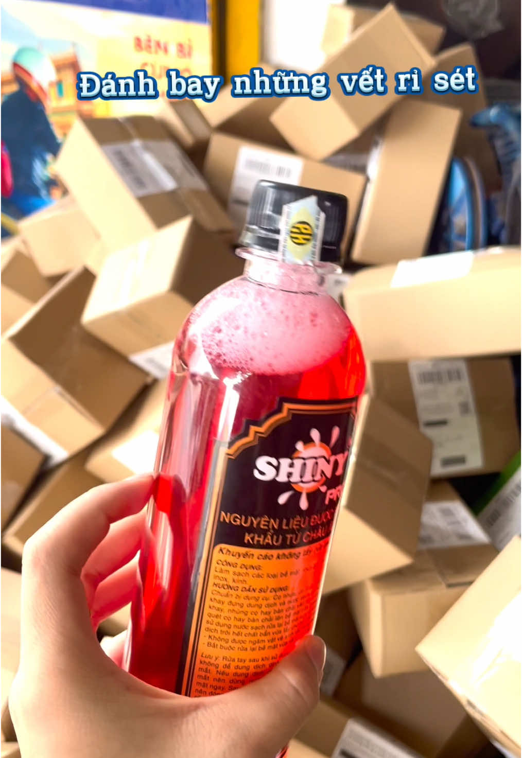 Shiny Pro 500ml tẩy mọi vết rỉ sét trên kim loại, vết bẩn cứng đầu trên bô xe, lốc máy, chi tiết máy  #chamsocxe #thinhhanh #chamsocxemay #tayriset #shiny #ruaxekhongcham 