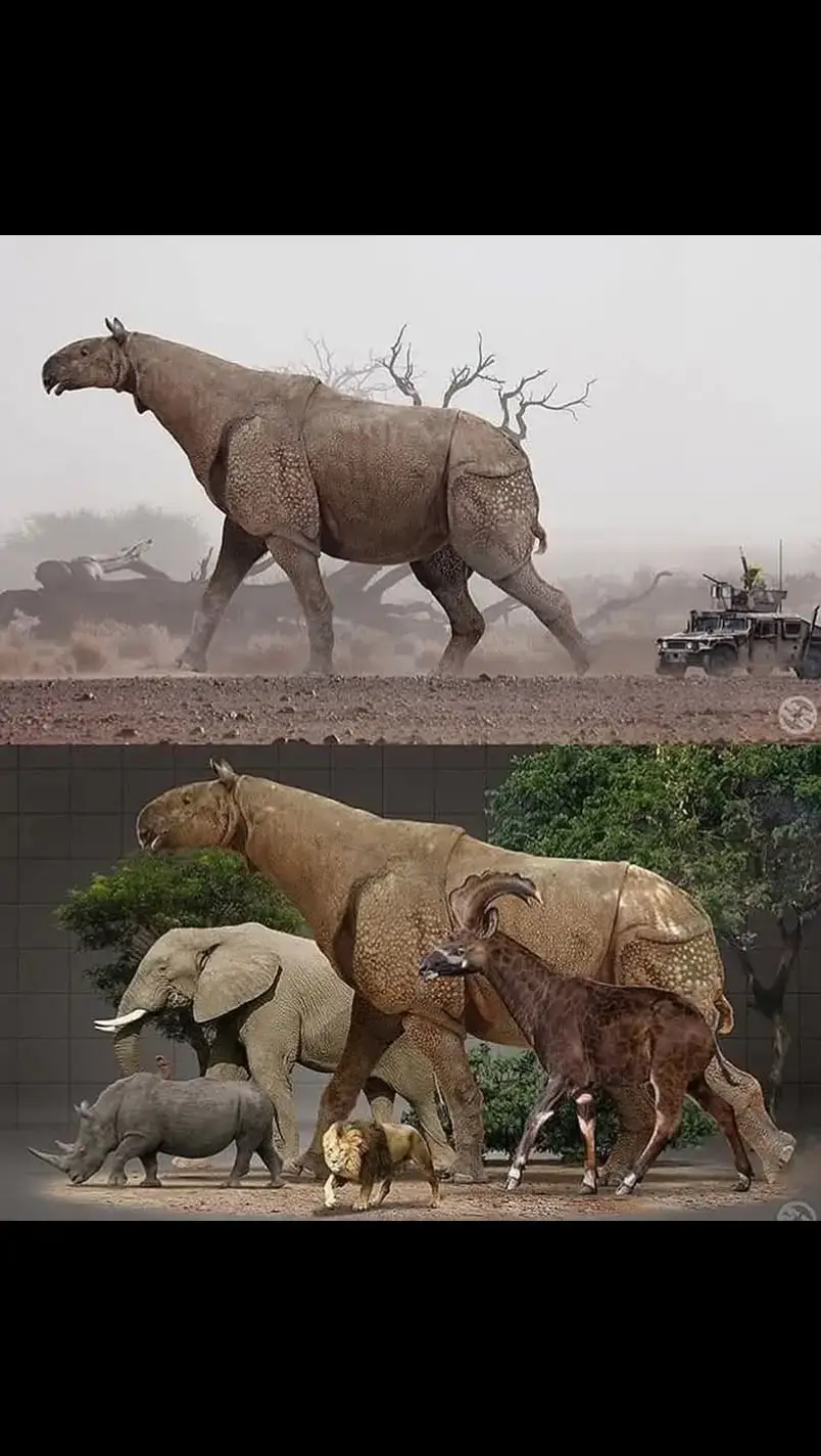 El Paraceratherium || ¡El mamífero terrestre más grande que jamás existió! 🐘🦏 Con más de 5 metros de altura y un peso de hasta 20 toneladas, este coloso sin cuernos dominó los paisajes del Oligoceno, hace unos 30 millones de años. Su cráneo de 1.3 metros albergaba dientes robustos, perfectos para devorar enormes cantidades de vegetación, mientras que su labio superior o trompa prehensil le ayudaban a alcanzar ramas altas. Aunque su reinado como megaherbívoro fue indiscutible, cambios climáticos, alteraciones en su hábitat o nuevos competidores podrían haber causado su extinción. 📸: #houseofthedinosaur houseofthedinosaur #paraceratherium #megafauna #historianatural #Fósile #prehistoria #oligoceno #mamiferos #prehistoric