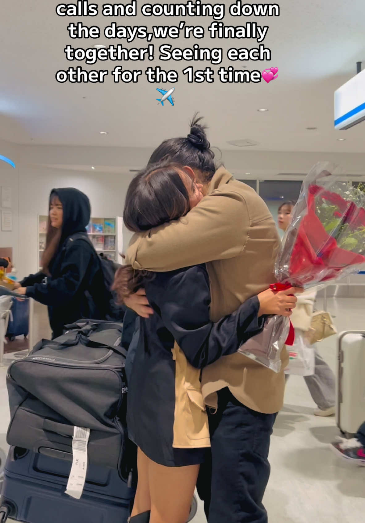 “Finally in your arms, where I was always meant to be.”❤️meeting for the first time😍@SarinAryal😘 #ecka #meetingforthefirsttime #longdistancerelationship #fromusatojapan #Love #forever 