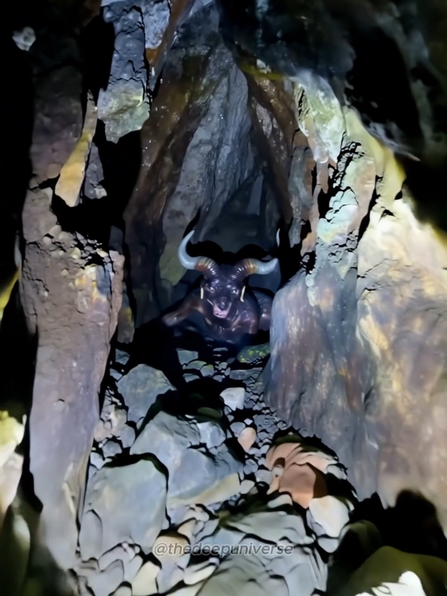 We went deeper into the cave... and found this. Is this even real? #cryptid #nightmarefuel #paranormal