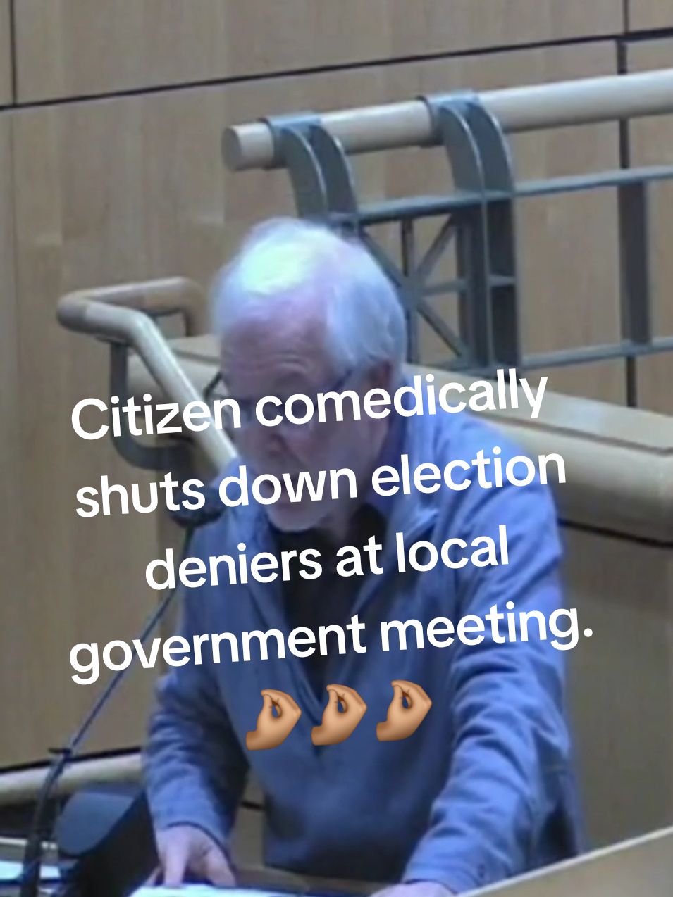 Citizen comedically shuts down election deniers at local government meeting. #fyp #lmao #comedy #haha #goteem #rekt 