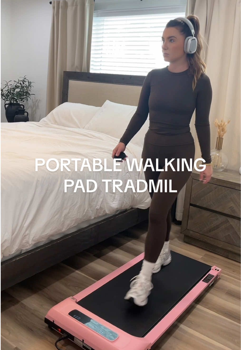 the portable walking pad is a game changer! I honestly wish I got it sooner. It’s on sale this week, so grab it now if you’ve been eyeing it🤎 #walkingpad #walkingpadtreadmill #treadmill #treadmillworkout #giftsforher 