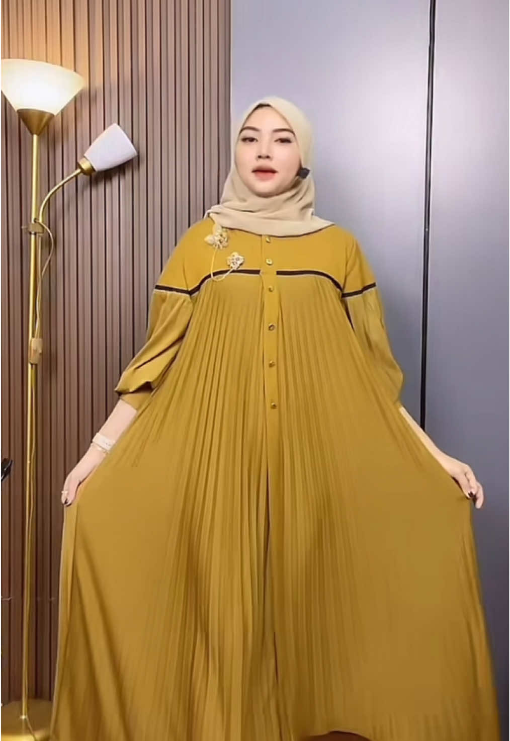 ALEEA GAMIS PLISKET PLEATS KOMBINASI KNIT PREMIUM