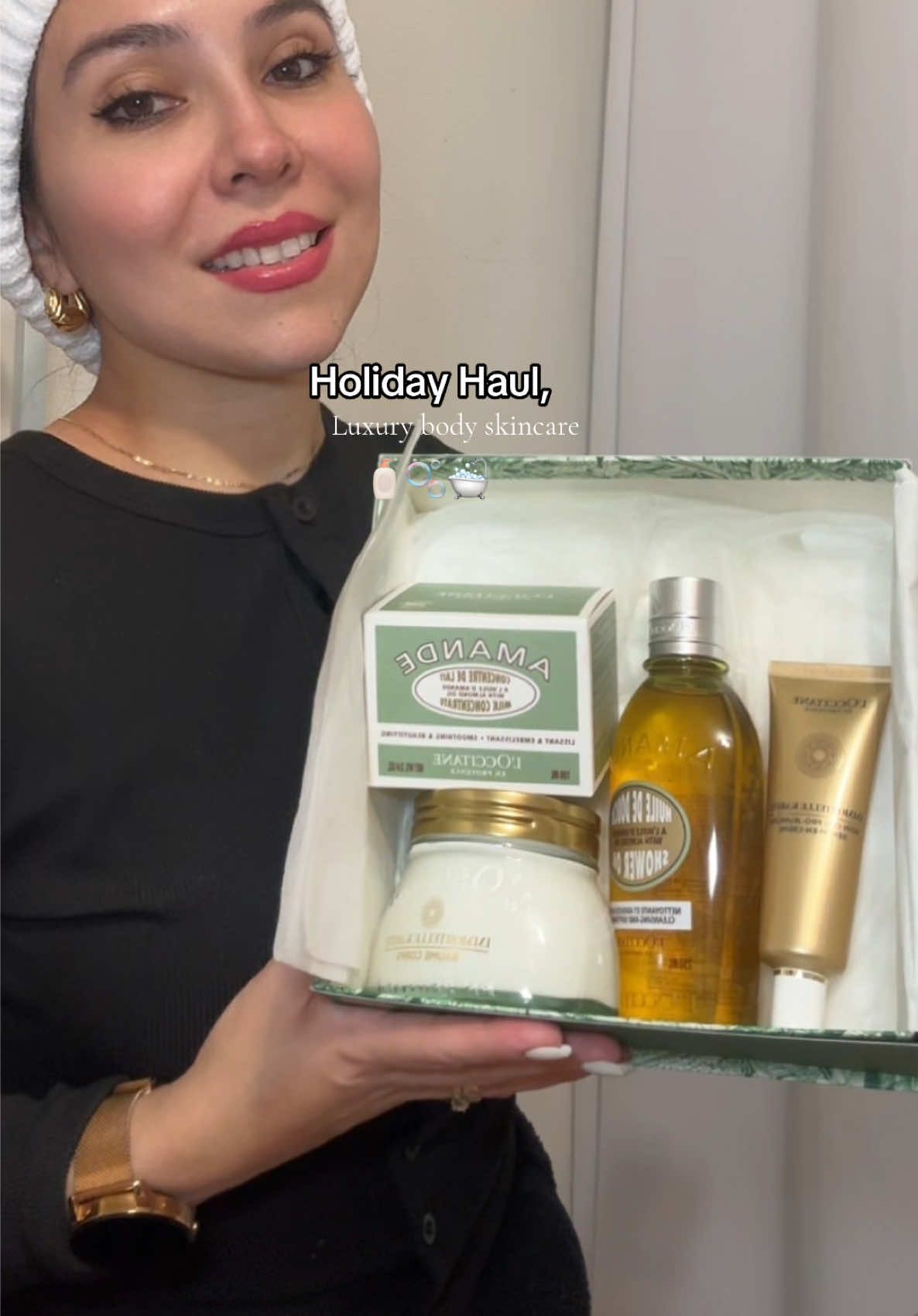 Holiday Haul, Luxury body skincare  🧴🫧🛁 #fyp #paratii #foryoupage #unboxing #holidaytiktok #holidayhaul #skincare #bodyskincare #loccitane 