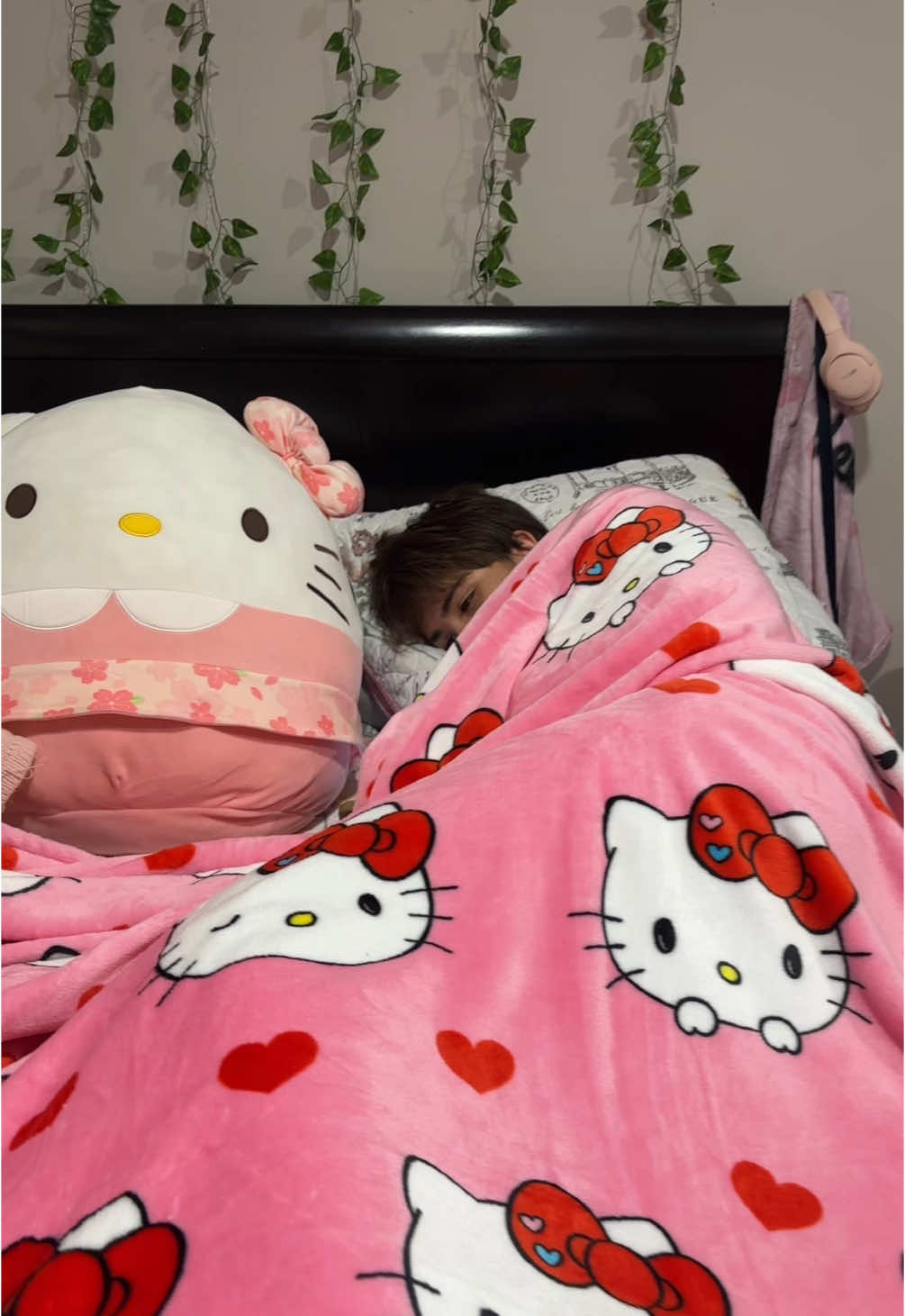 Safe to say my brother liked the blanket #hellokitty #pinky 