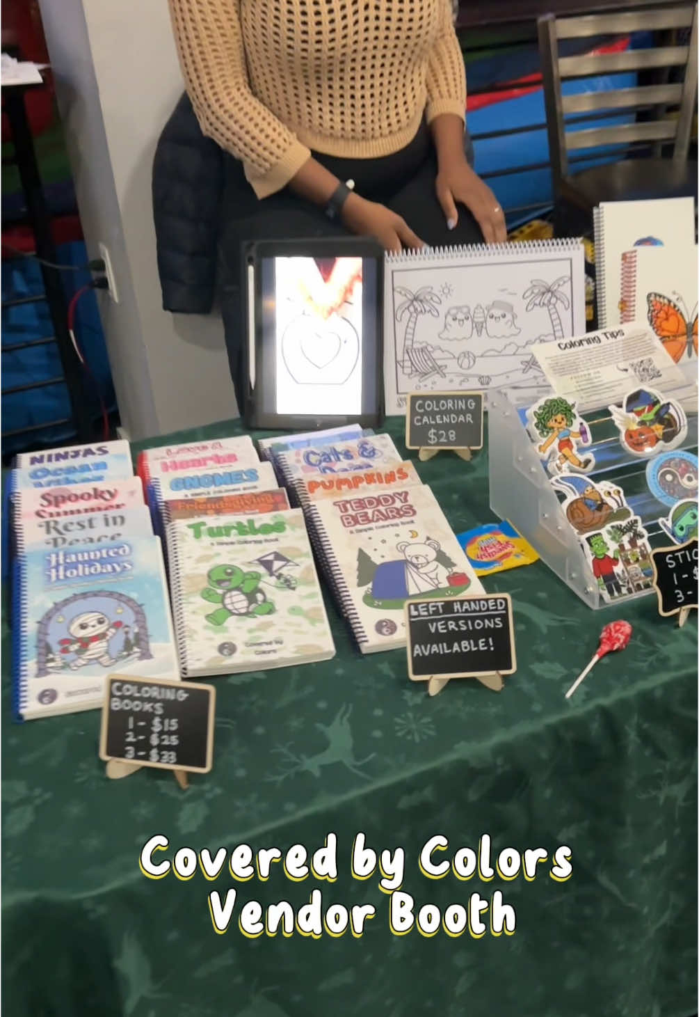 We’re improving our setup each and every time! Already getting more ideas for our next local craft show 🥰 #coloring #coloringbook #coloringbooks #stickers #vendor #colorado 