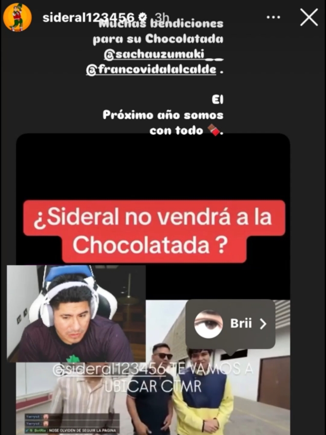 Sideral no ira a ate u.u. Quiero mi chocolatada caliente ☕ o sideral frio 🧊 #chocolatada #streamer #sideral #perú #fyp #parati 