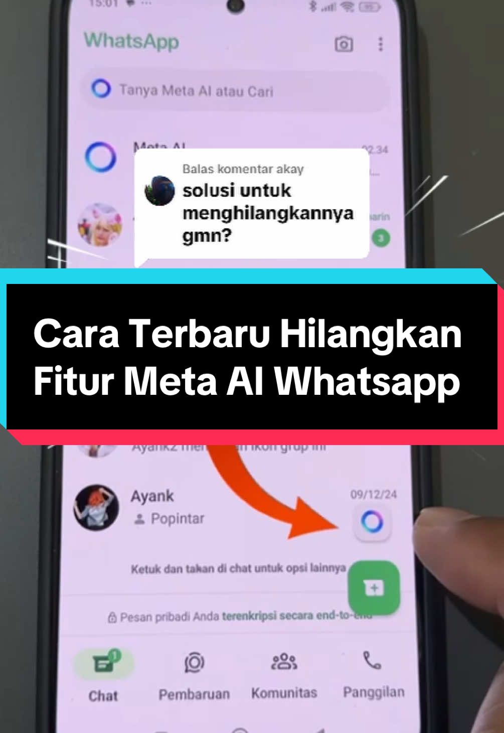 Membalas @akay Cara Terbaru Hilangkan Fitur Meta AI Whatsapp #HilangkanMetaAIwhatsapp #MetaAidiWhatsapp #trikwa #trikwhatsapp #TipsTrik #NonaktifkanMetaAIwhatsapp #tutorialWA #fyp #fypシ #fypシ゚viral 