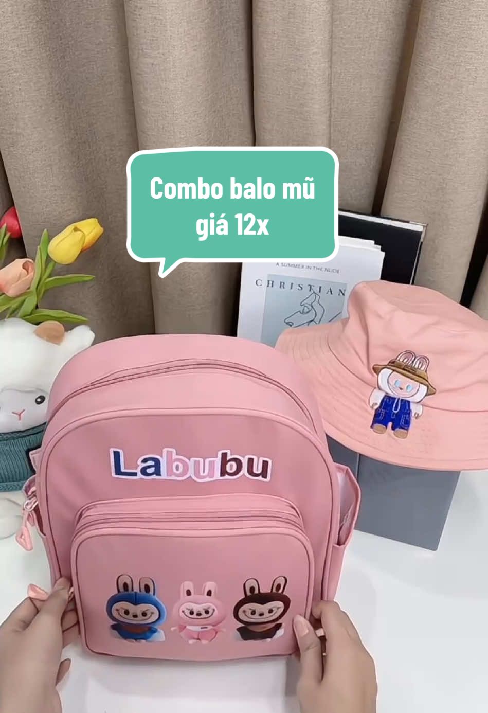 Combo balo mũ cho bé mầm non 2-5t giá chỉ 12x các mom sắm lẹ cho bé nhà mình ạ #mu #balo #combo_mũ_balo #mũ_labubu #balo_labubu #balochobetrai #balobegai #tiktok #tiktokshop #trending 