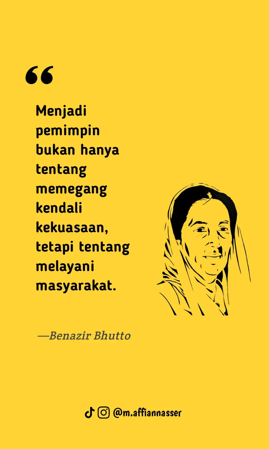 Pemimpin wanita pertama yang terpilih secara demokratis di Pakistan, Benazir Bhutto (1953-2007). Salah satu tokoh politik yang dikenal atas perjuangannya membela hak-hak perempuan, nilai-nilai demokrasi dan kesetaraan. Bagi Benazir Bhutto, kekuasaan seyogyanya digunakan untuk melayani kepentingan publik, bukan untuk kepentingan pribadi dan kelompok. Ini menjadi catatan yang amat penting tentang bagaimana seharusnya tanggung jawab dan integritas itu berjalan dalam kendali kepemimpinan. #benazirbhutto #kepemimpinan #kekuasaan #demokrasi #tiktok #fyp #fypage 