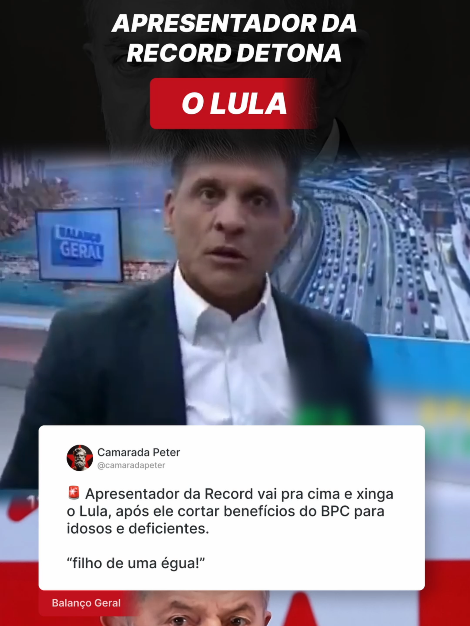 Apresentador da Record se revolta e parte pra cima do Lula, após ele cortar benefício do BPC para idosos e deficientes | #pt #lula #esquerda #tiktoknoticias #bolsonaro