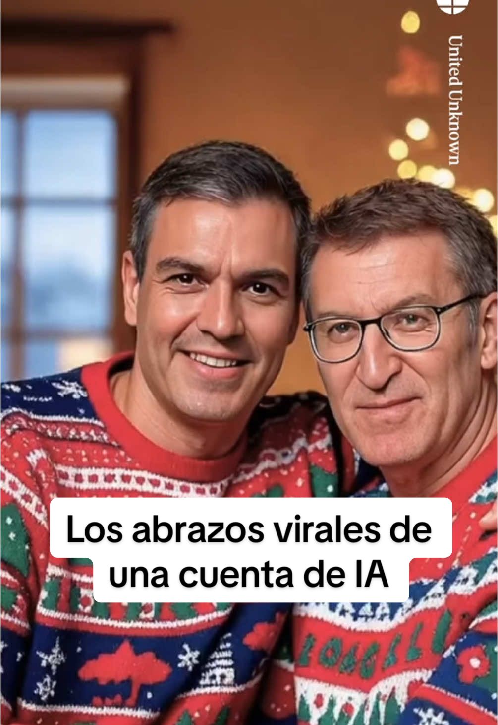 Abrazos virales por Navidad Estas imágenes creadas con IA por United Unknown están siendo muy comentadas en redes sociales, el vídeo pertenece a una cuenta de sátira política #politica #ia 