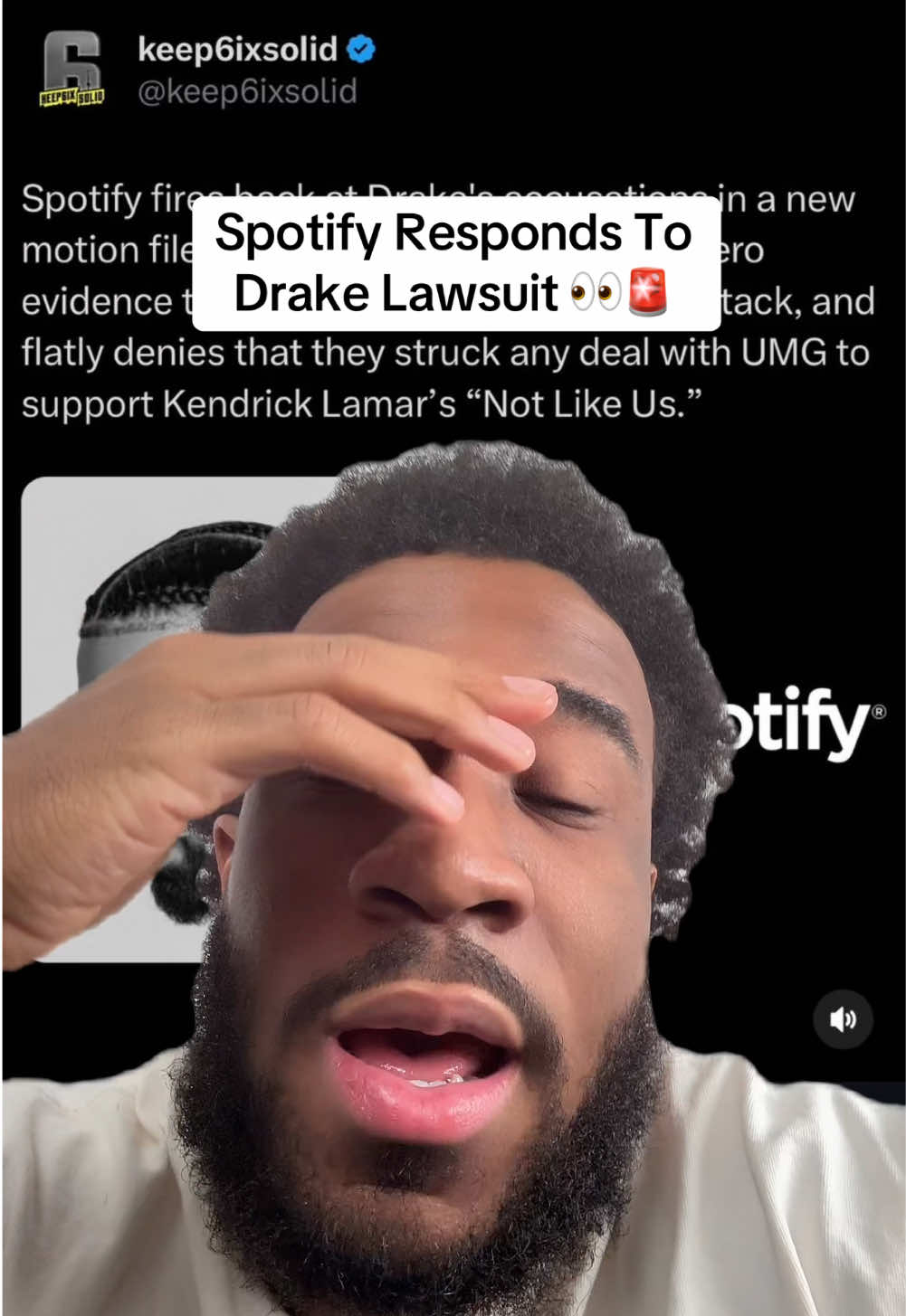 Spotify is denying the Not Like Us Agenda they clearly had🤔#drake #spotify #umg #lawsuit 