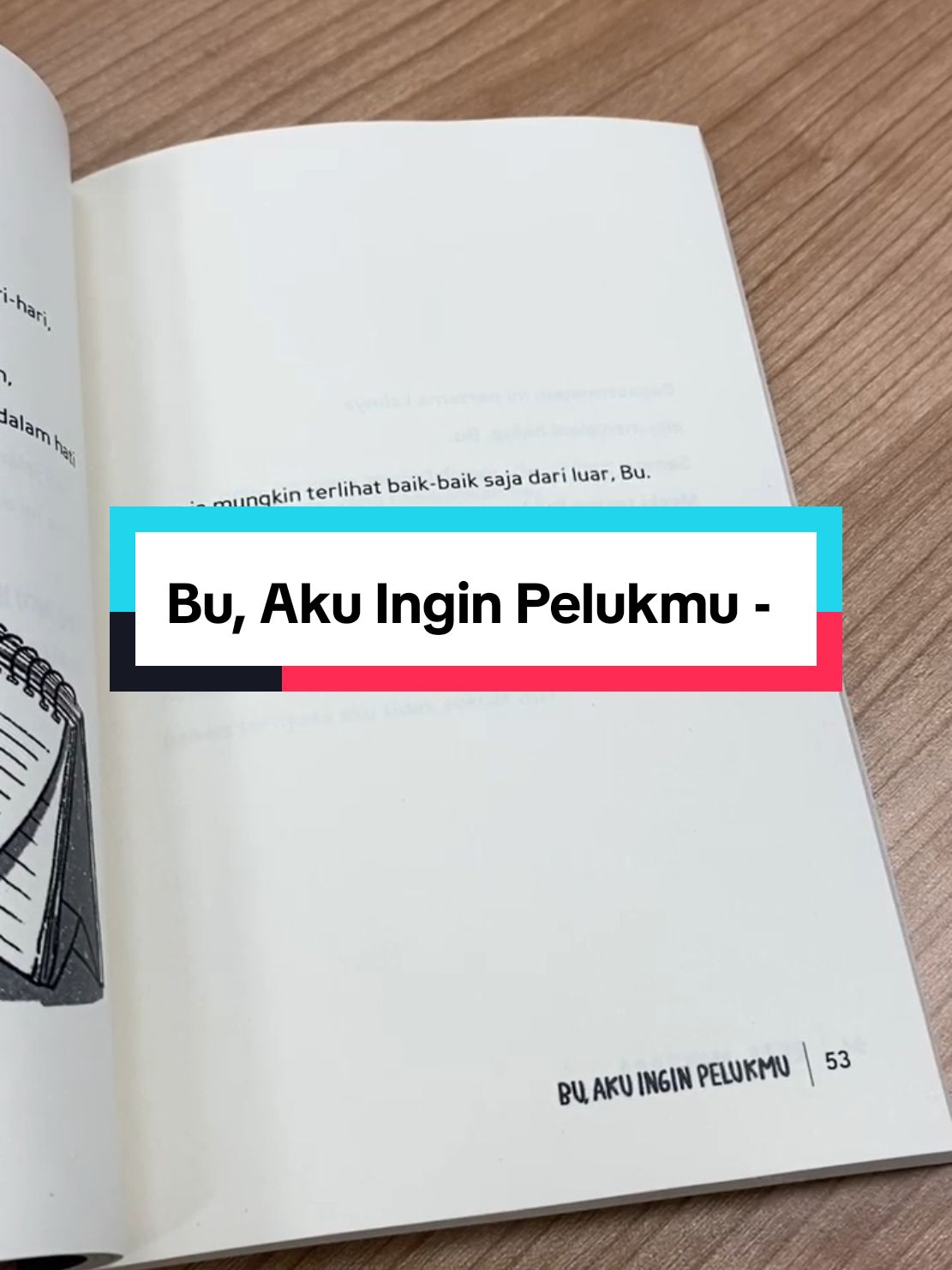 Dunia mungkin terlihat baik-baik saja dari luar, Bu. Jangan lupa temans! besok ikutan PO buku "Bu, Aku Ingin Pelukmu" by @rezamustopa_ 🤩📚✨ #buakuinginpelukmu #4u #fyp #xyzbca #bukuselfimprovement #rekomendasibuku