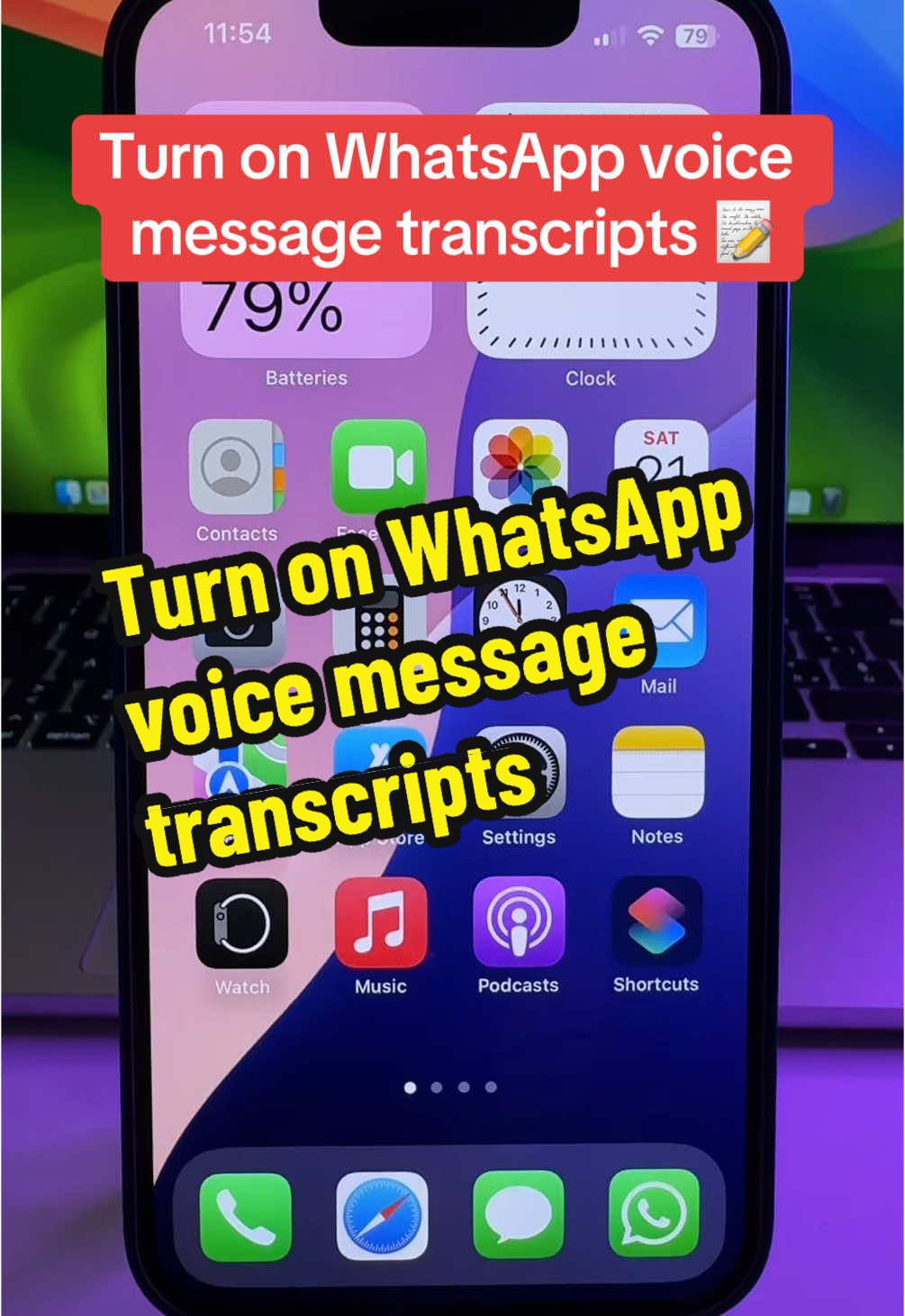 Turn on WhatsApp voice  message transcripts! 📝 #iphonetipsandtricks #whatsapptips #applehacks #iphonetips 