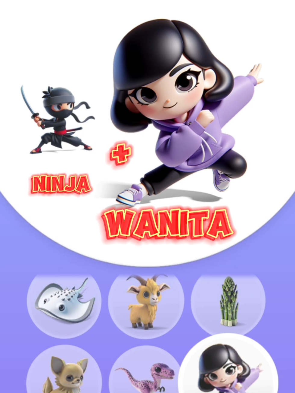 Gabungin ninja sama wanita begini jadinya #animash #animashgame 