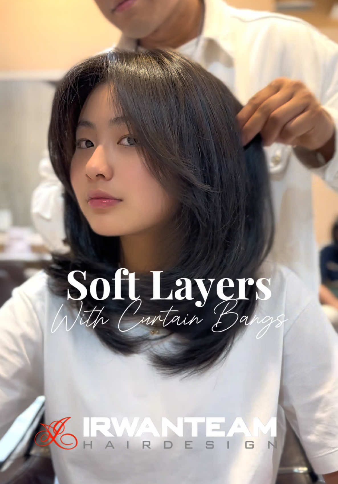 Soft Layers With Curtain Bangs Blow Dry By @nurdin_irwanteam_PIK  #fyp #irwanteampik #irwanteamhairdesign #softlayers #curtainbangs #hairtok #salon #salonpik #salonjakartautara 