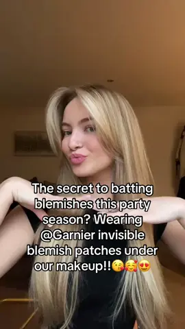 #ad in love with blemish patches at the minute, making sure my blemishes get the skincare they need whilst I enjoy myself this party season @Garnier#AD The secret to battling blemishes this party season? Wearing @Garnier Invisible Blemish Patches under our makeup! 😊 #garnier #skincare #spotpatches #partyseason