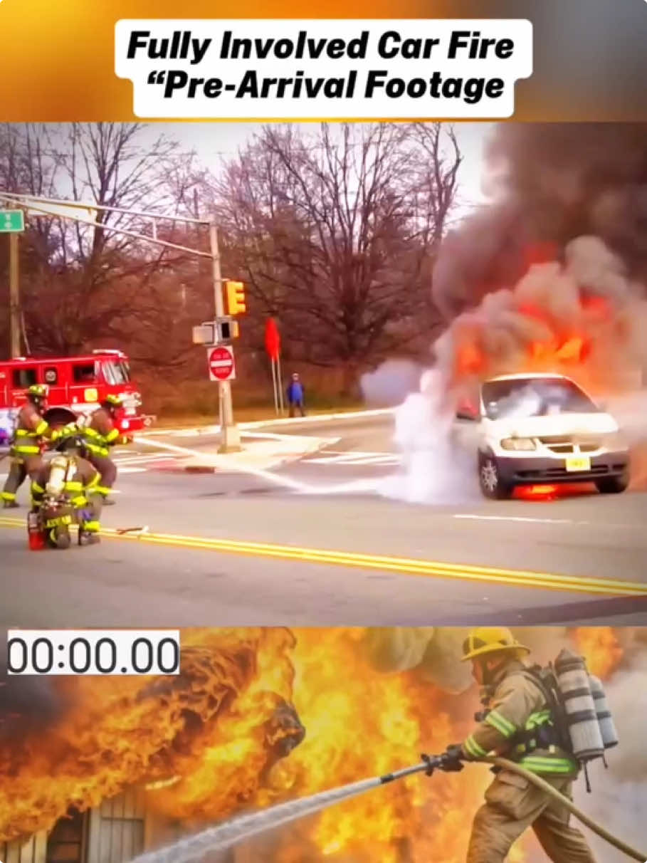 🇺🇸🔥 Fully Involved Car Fire “Pre-Arrival Footage #firefighter #feuerwehr #firefighters #firefightertiktok #fireman #firetruck #usa🇺🇸 