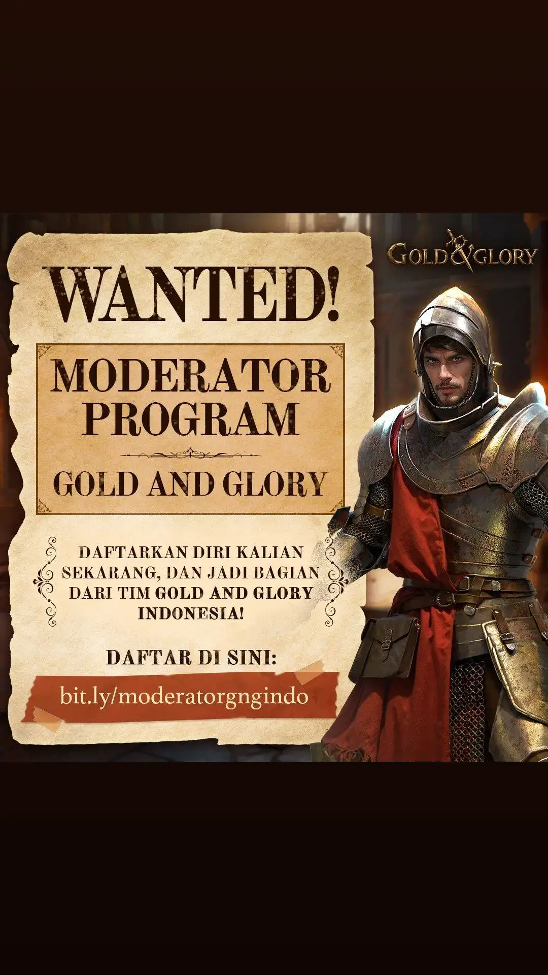 Dafarkan diri kalian di Gold and Glory Moderator Program: https://bit.ly/moderatorgngindo Ingin merasakan suasana belajar dan berkembang di industri game? Yuk bergabung di Gold and Glory Moderator Program! Dengan mengikuti program ini, kita bersama-sama akan mengembangkan komunitas Gold and Glory menjadi lebih besar dan lebih positif. Selain itu, kalian juga memiliki akses langsung ke Tim Gold and Glory, mendapatkan pelatihan untuk menjadi lebih berkembang, hingga berbagai macam benefit lainnya. Jadi tunggu apa lagi, yuk langsung daftarkan diri kalian di Gold and Glory Moderator Program! #goldandglory #goldandgloryindo #gng #gngindo #gameplay #rekomendasigame #new #game #Medieval