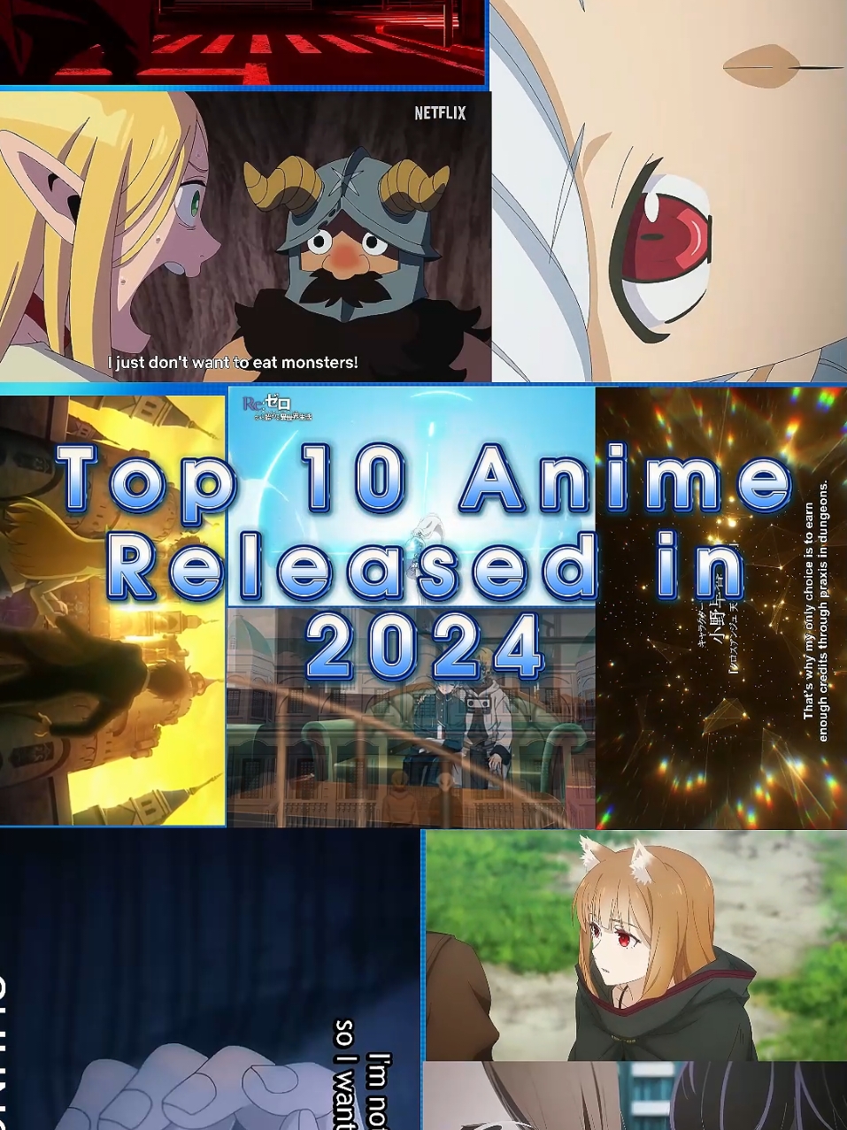 //10 Anime terbaik yg rilis di tahun 2024// 10. Wistoria: Wand and Sword 9. Danmachi Season 5 8. Oshi no Ko Season 2 7. Spice and Wolf 6. Konosuba Season 3 5. Solo Leveling  4. DanDaDan 3. Dungeon Meshi 2. Mushoku Tensei S2 Part 2 1. Re: Zero Season 3 //Kalau anime favorit kalian apa ada yg masuk di list ini?// #anime2024 #anime #animeindo #2024 #rekomendasianime 