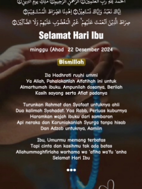 Bismillah alfatihah untuk 🤲 assalamu'alaikum selamat hari Ibu 🙏