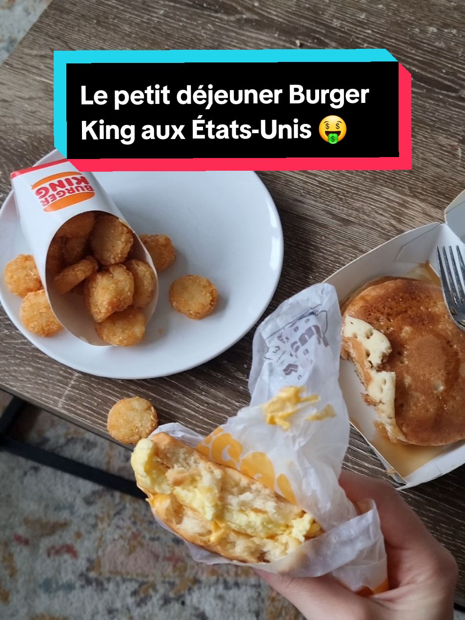 Réponse à @patounepatoune0 Voilà un vrai repas américain qui n'est pad bon pour la santé ! #frenchyinusa #voyagerauxusa #francaisauxusa #FoodTok #burgerkingbreakfast #americanbreakfast #fastfoodbreakfast 